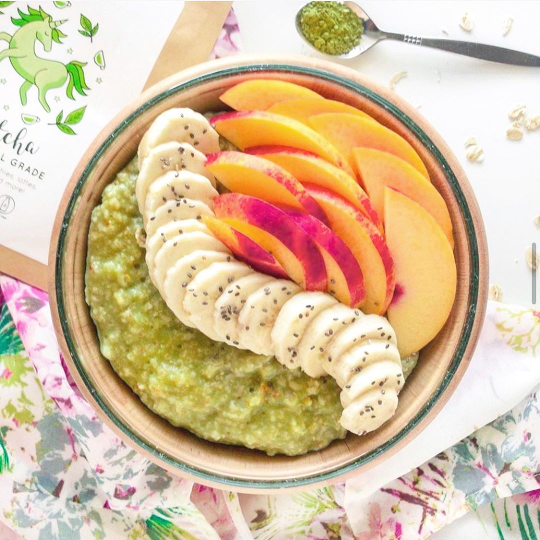 Matcha Protein Oatmeal Breakfast