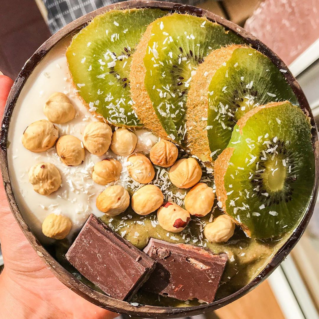 Vegan Smoothie Bowl with Fruits and Nuts