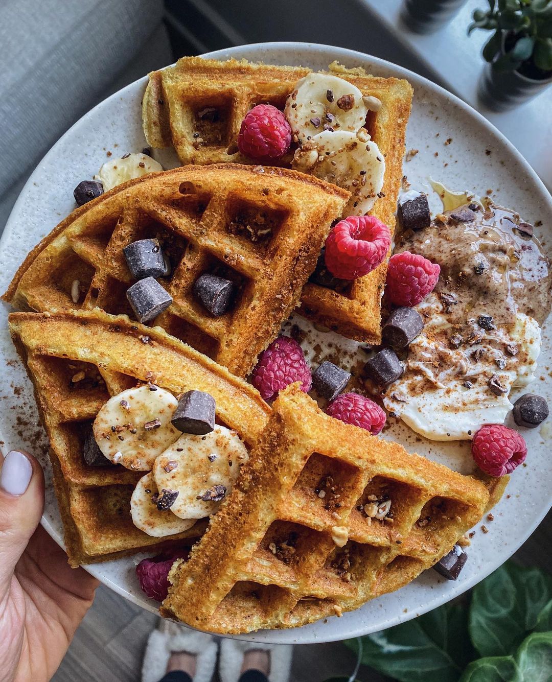 Fluffy Paleo Pumpkin Waffles Breakfast