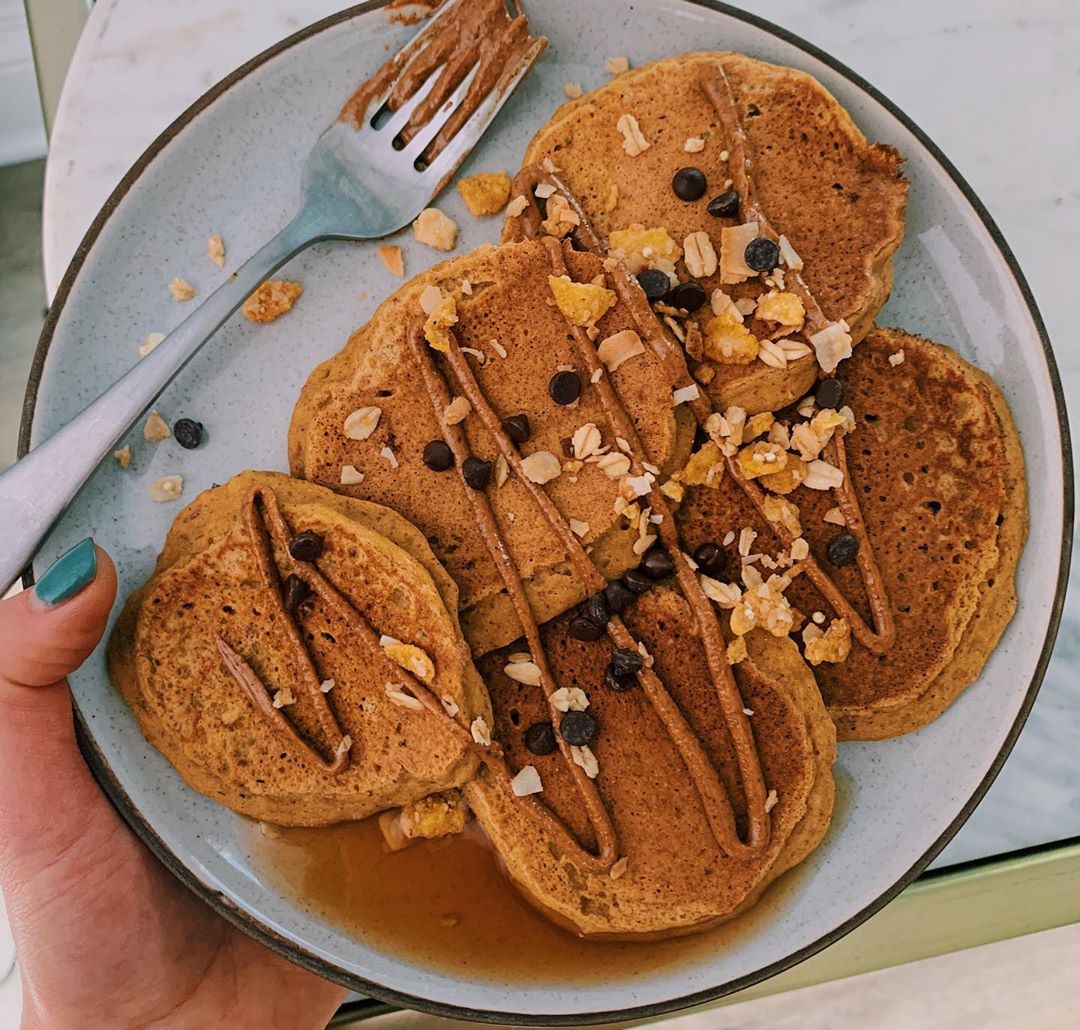Vegan Peanut Butter Pumpkin Pancakes