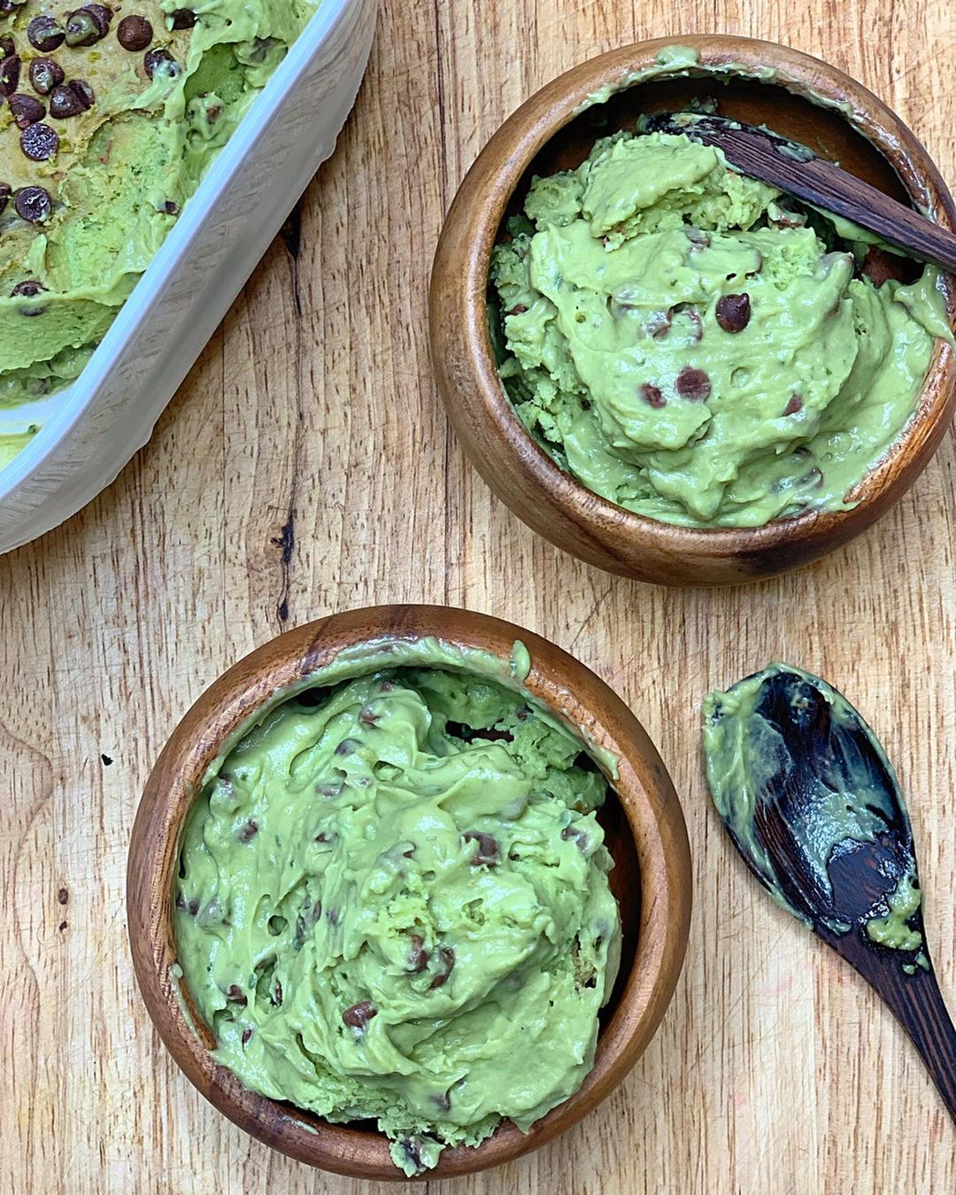 Avocado Mint Ice Cream with Banana and Lime