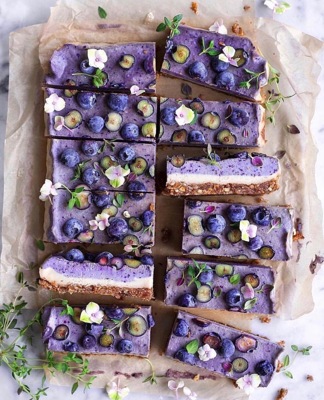 Vegan Raw Blueberry Cake with Pecans and Banana