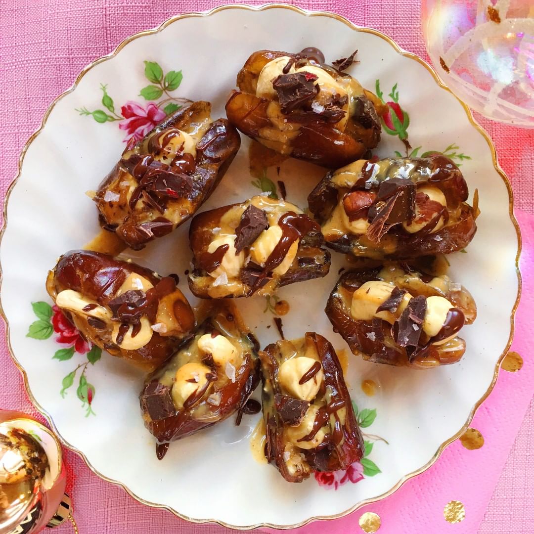 Filled Dates with Nut Butter and Chocolate