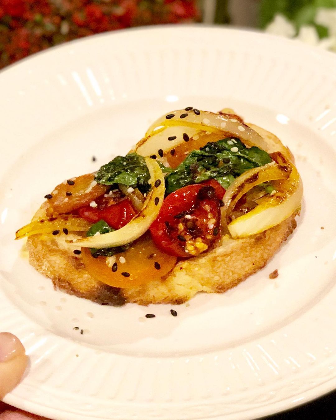 Vegan Toast with Sautéed Vegetables and Seeds