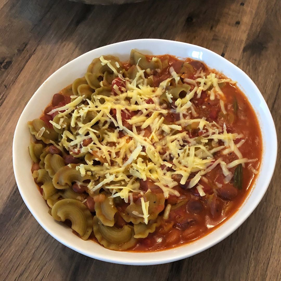 Pasta and Bean Soup with Basil Oil