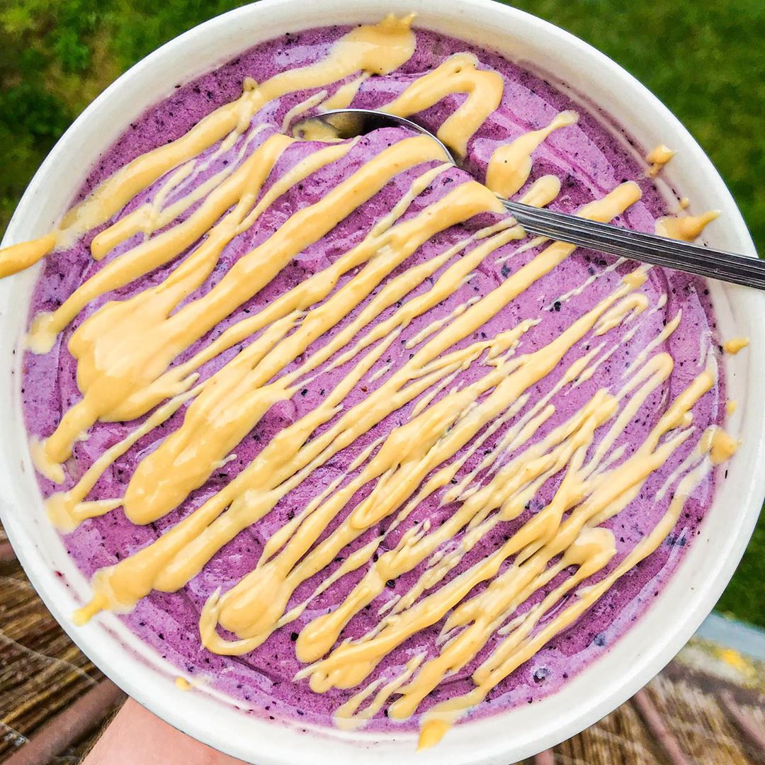 Homemade Blueberry Cauliflower Nice Cream
