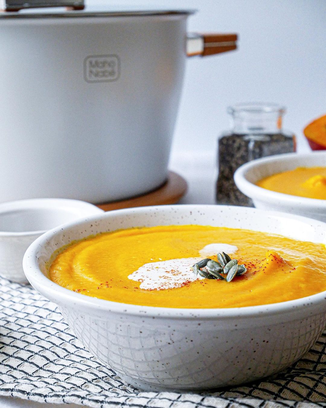 Autumn Butternut and Potimarron Soup with Cream