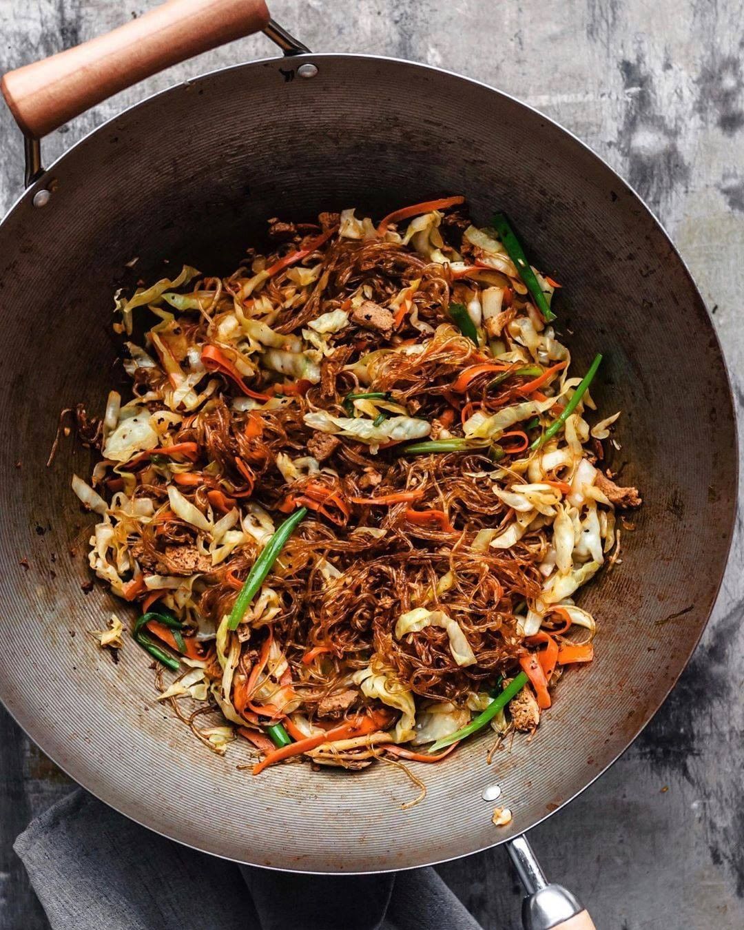 Vegan Glass Noodle Stir Fry Dish