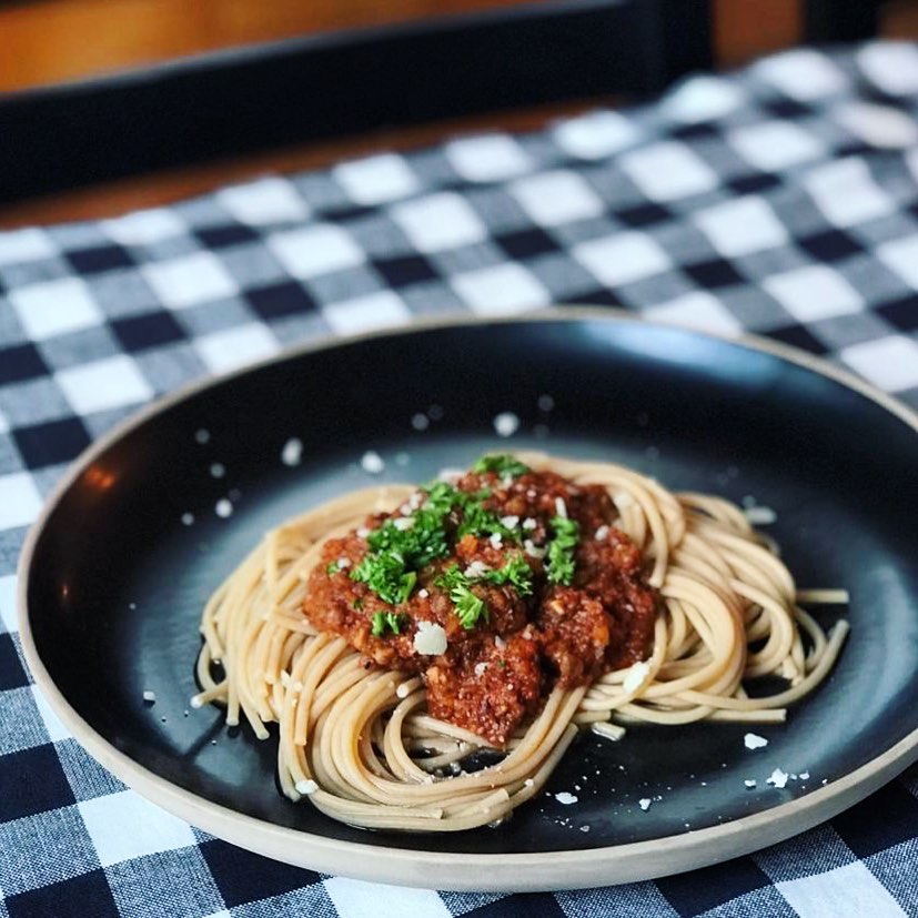 Simple Lentil Mushroom Walnut Bolognese