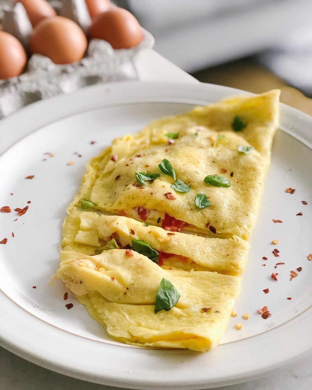 Tomato and Goat Cheese Omelette