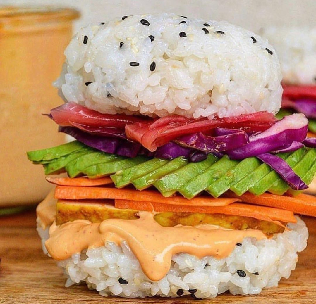 Sushi Burger with Vegan Chipotle Mayo