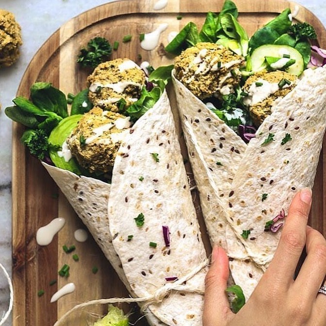 Baked Falafel Wraps