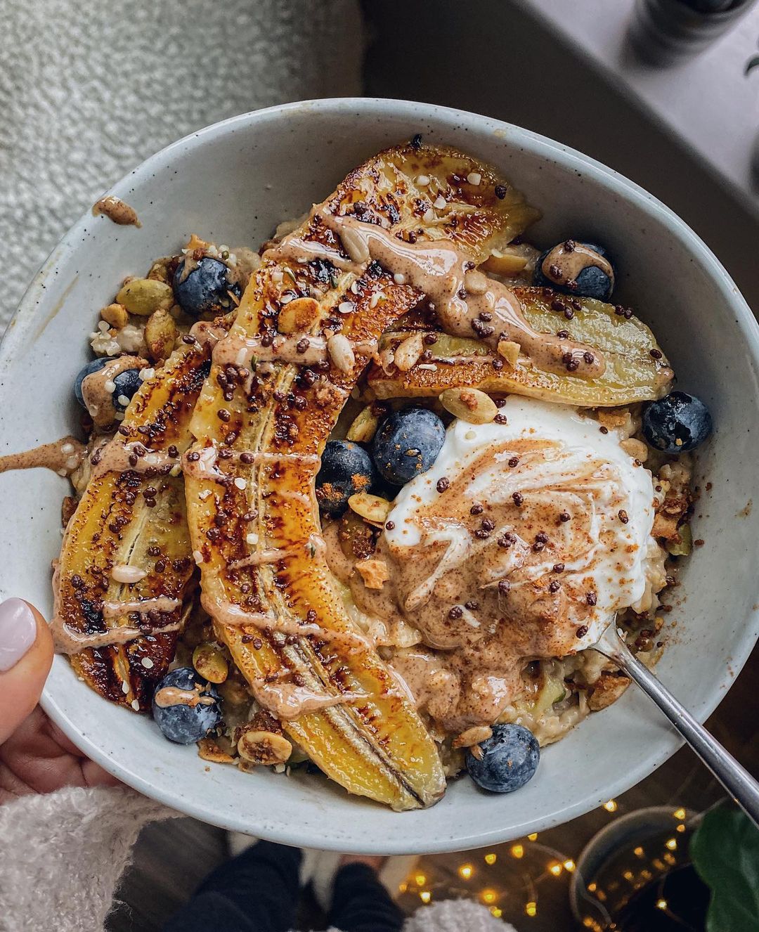 Caramelized Banana Split Oatmeal