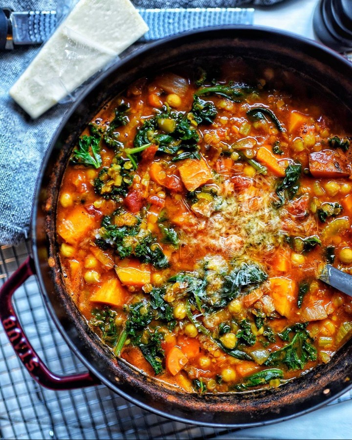 Curried Sweet Potato Red Lentil Soup
