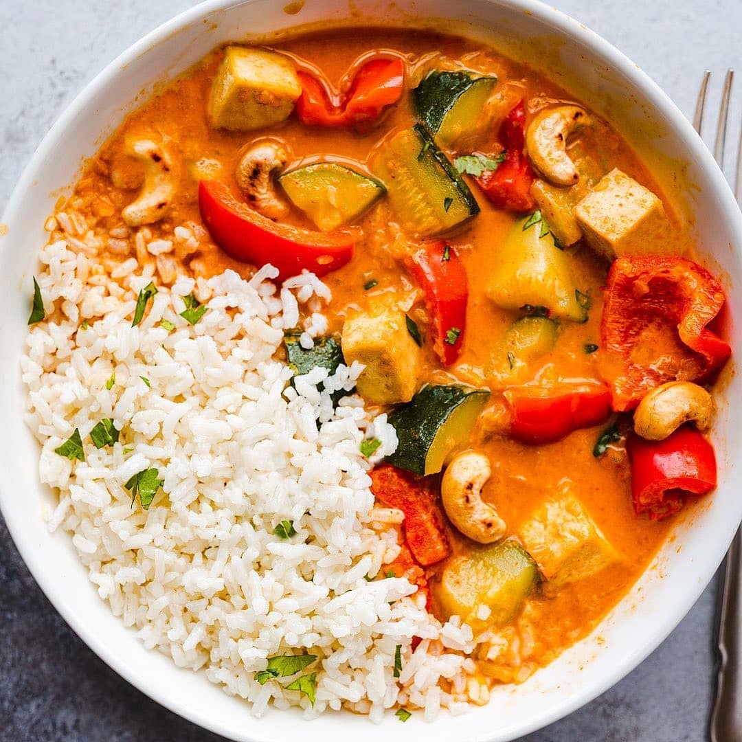 Easy Baked Tofu with Vegetable Curry