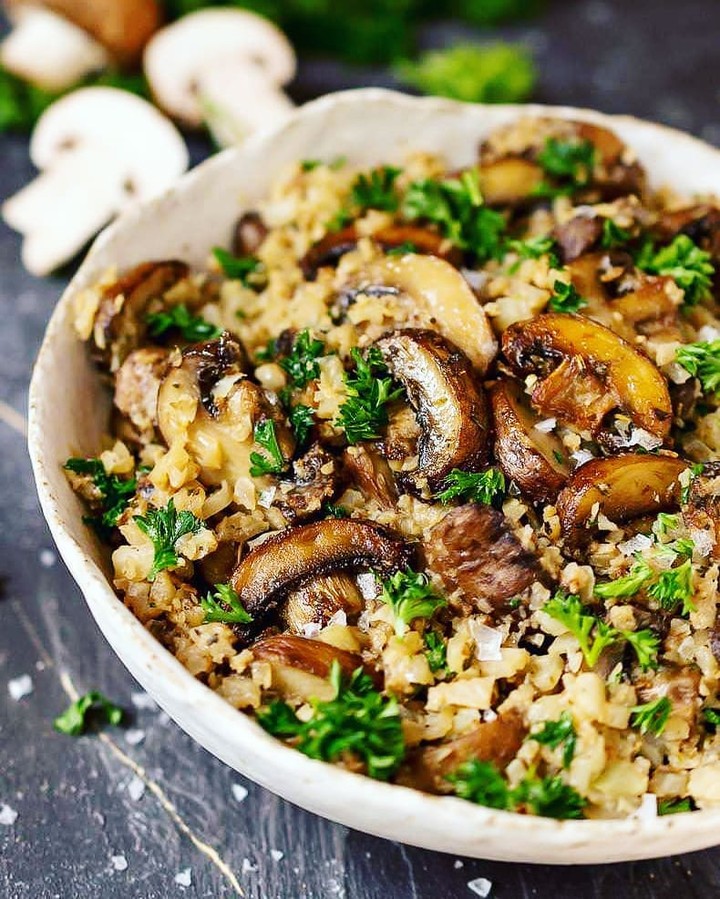 Vegan Keto Mushroom Cauliflower Rice