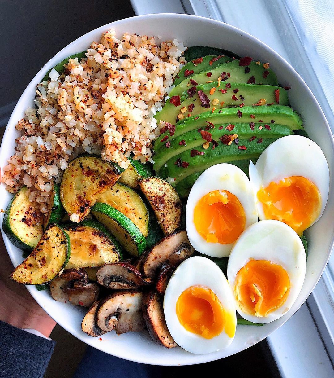 Savory Breakfast Bowl with Eggs and Veggies
