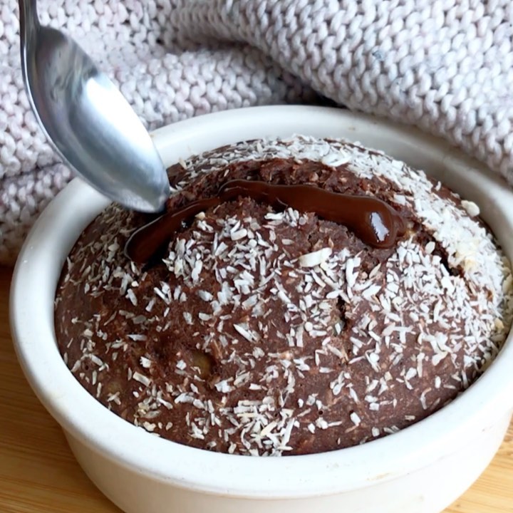 Chocolate Coconut Lava Baked Oats