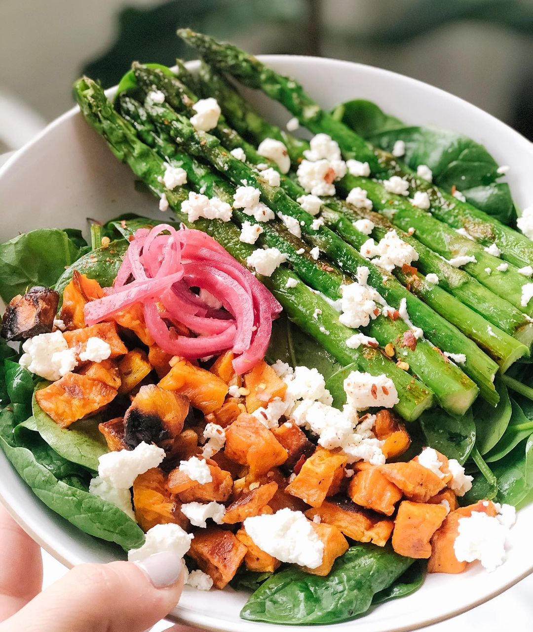Crispy Asparagus and Sweet Potato Salad