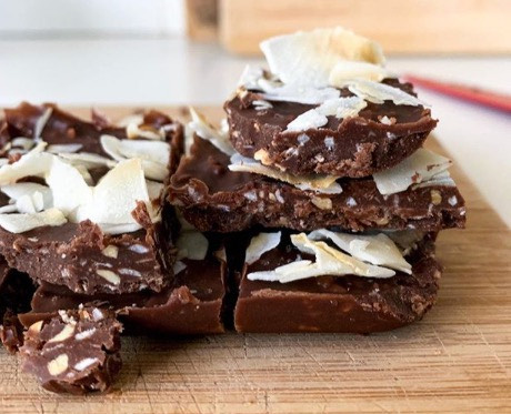 Chocolate Coconut Fudge Slice Snack