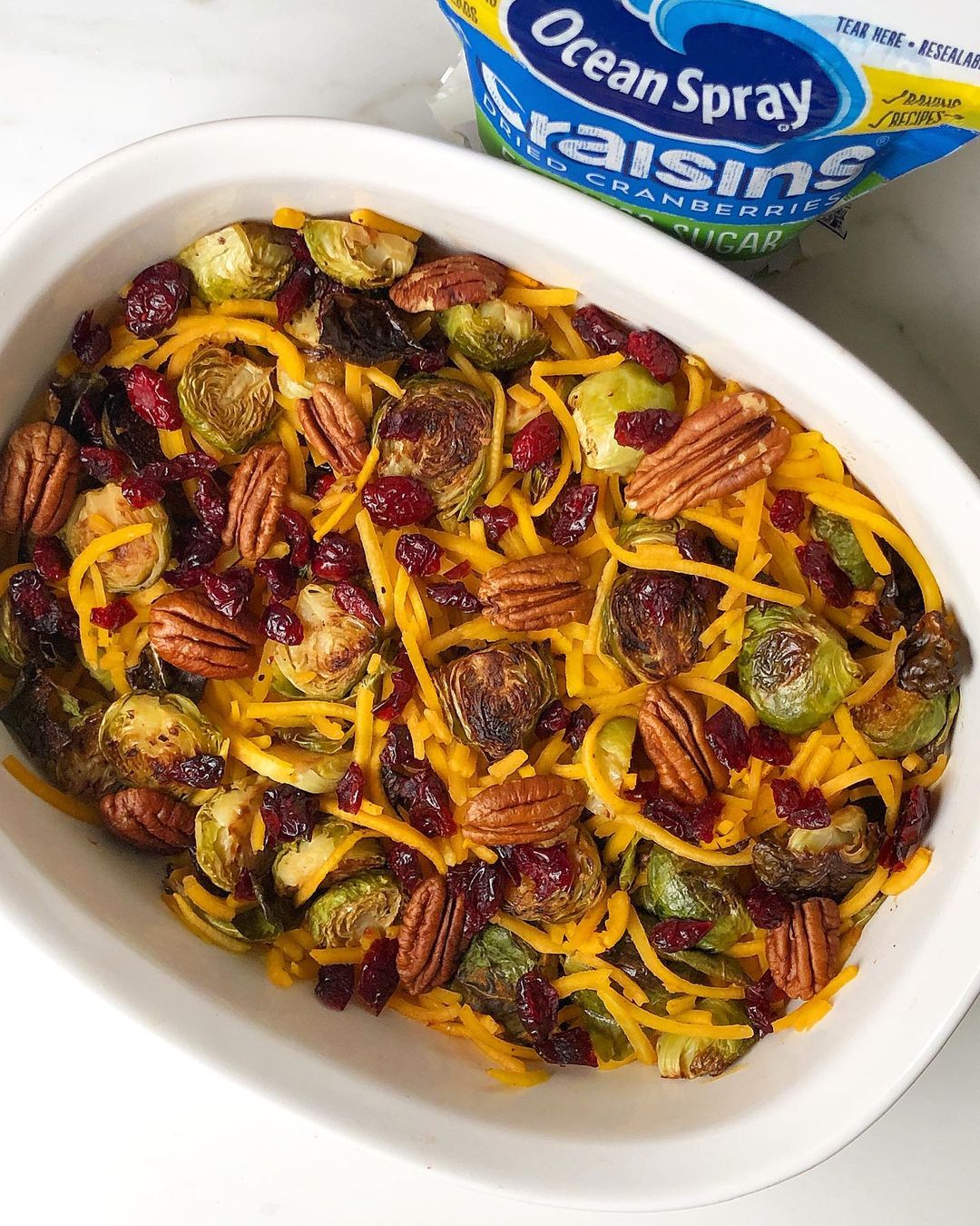 Maple Roasted Brussels Sprouts with Squash and Cranberries