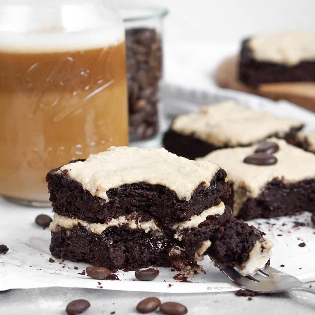 Healthy Brownies with Espresso Cashew Frosting