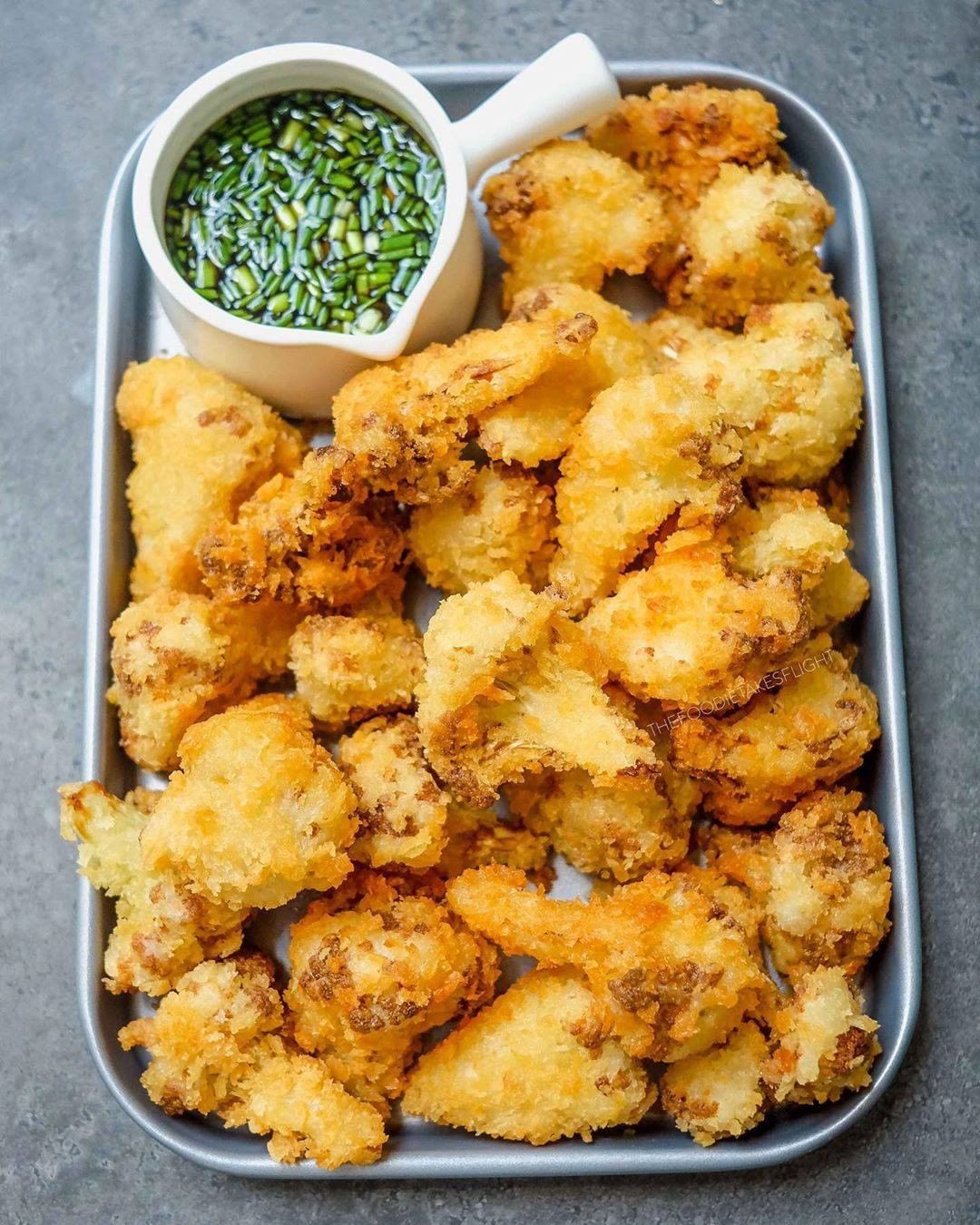 Crispy Cauliflower with Sweet Scallion Sauce