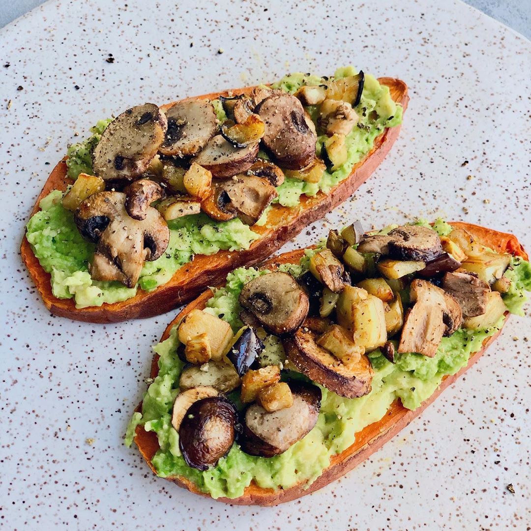 Shroomy Sweet Potato Avocado Toast