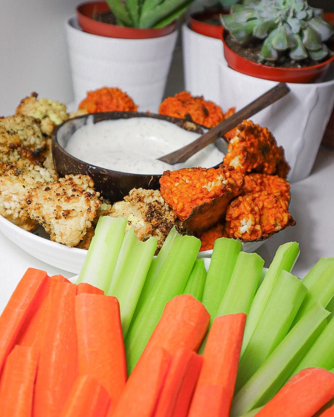 Buffalo and Lemon Pepper Cauliflower Wings