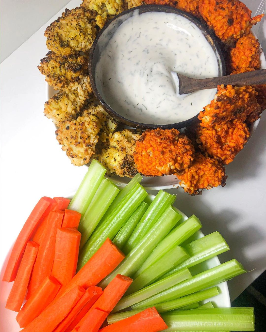 Buffalo and Lemon Pepper Cauliflower Wings