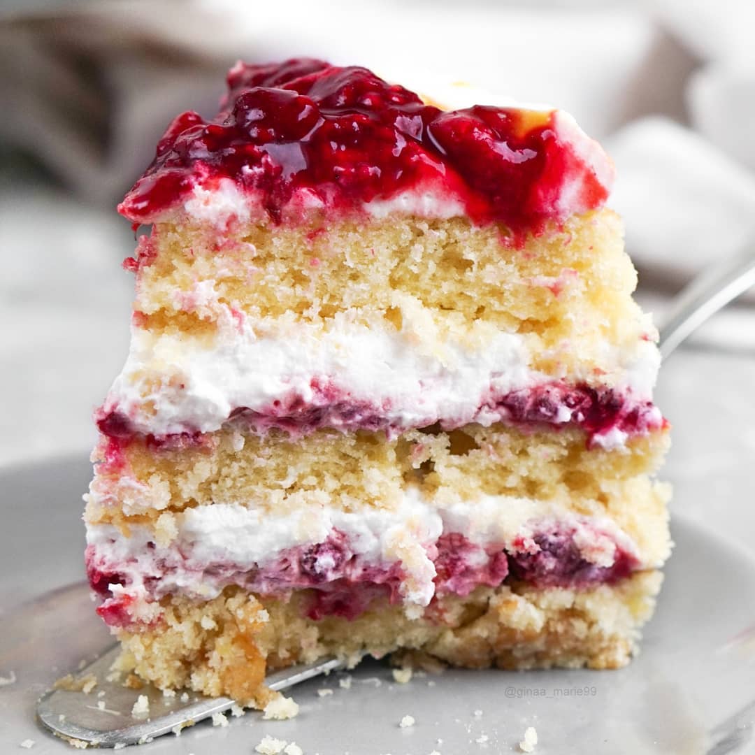 Vegan Lemon Raspberry Mango Jam Cake