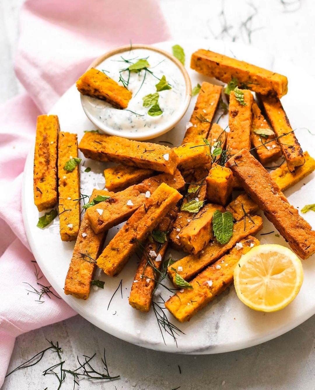 Crispy Turmeric Panisse with Vegan Dip