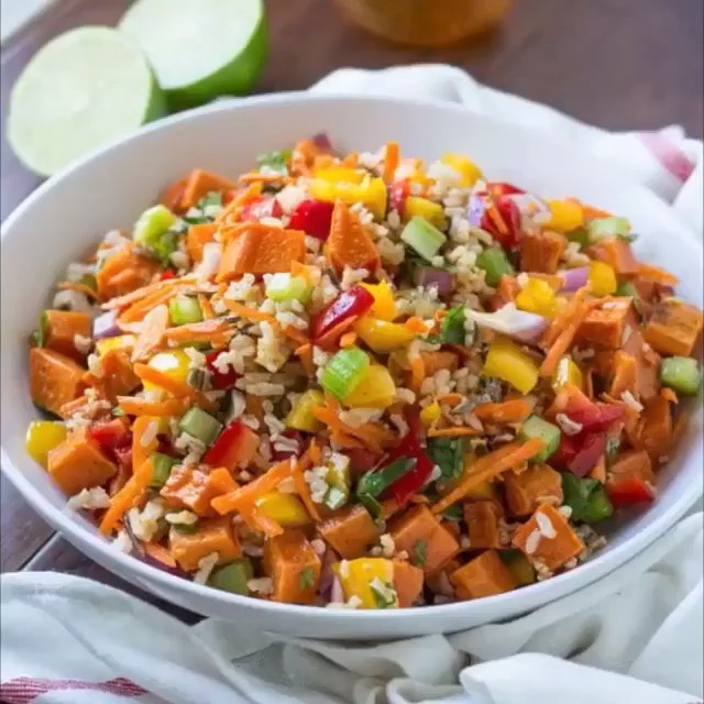 Wild Rice Sweet Potato Salad with Chili Lime Vinaigrette