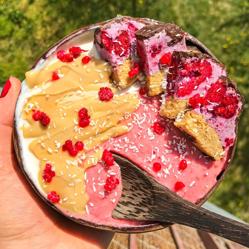 Raspberry Nice Cream with Optional Protein