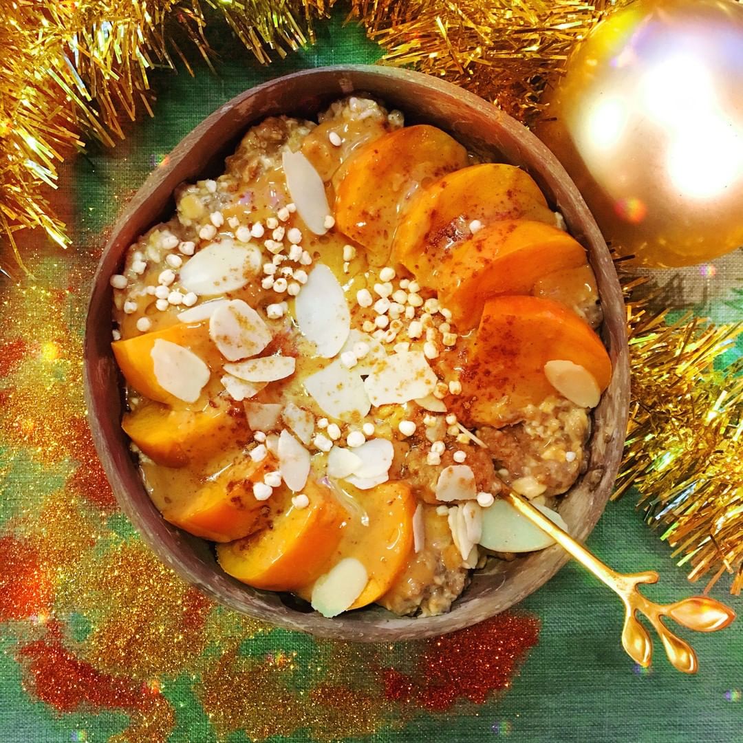 Pumpkin Spiced Mulberry Overnight Oats with Peanut Butter