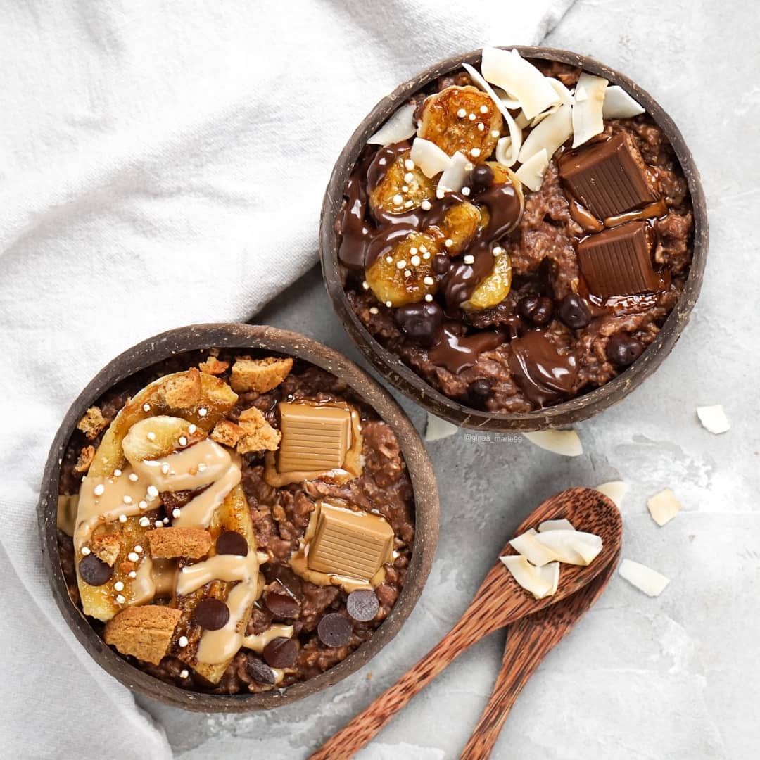 Vegan Chocolate Protein Oats Breakfast