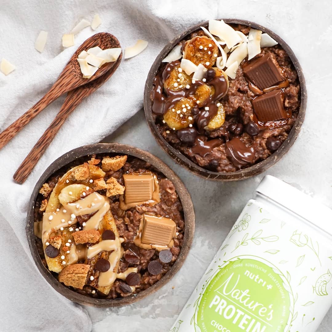 Vegan Chocolate Protein Oats Breakfast