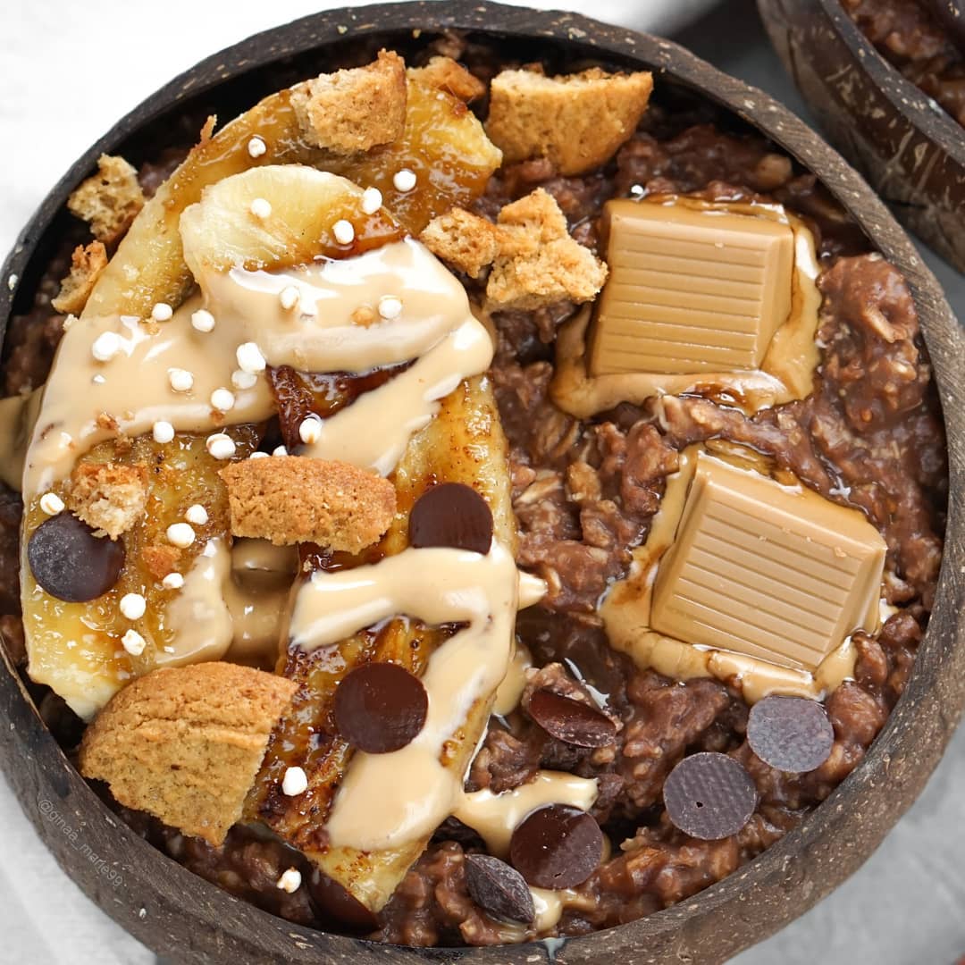 Vegan Chocolate Protein Oats Breakfast