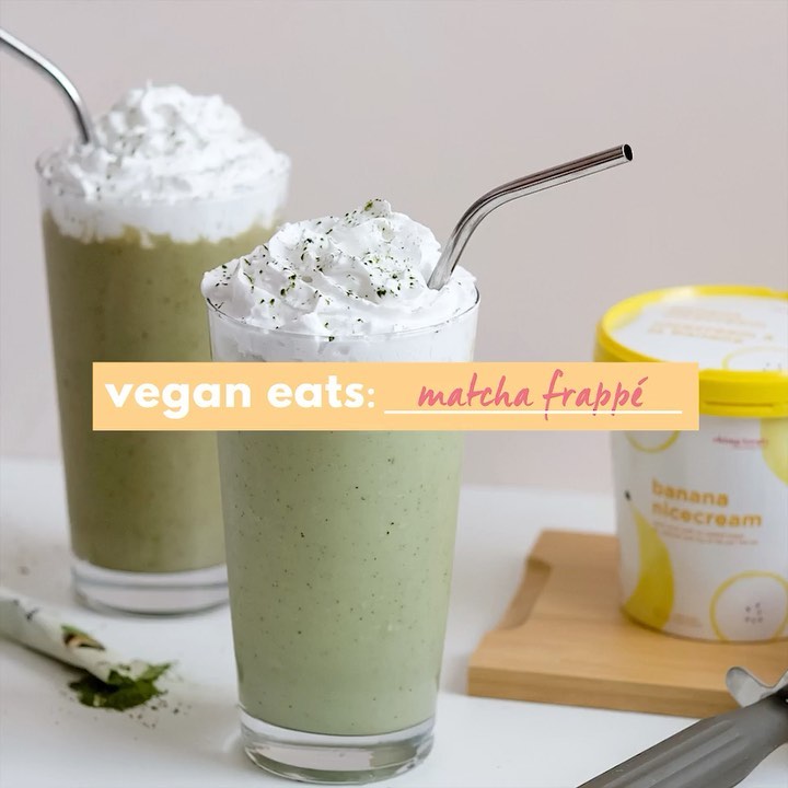 Matcha Frappé with Nicecream Healthy Breakfast Drink