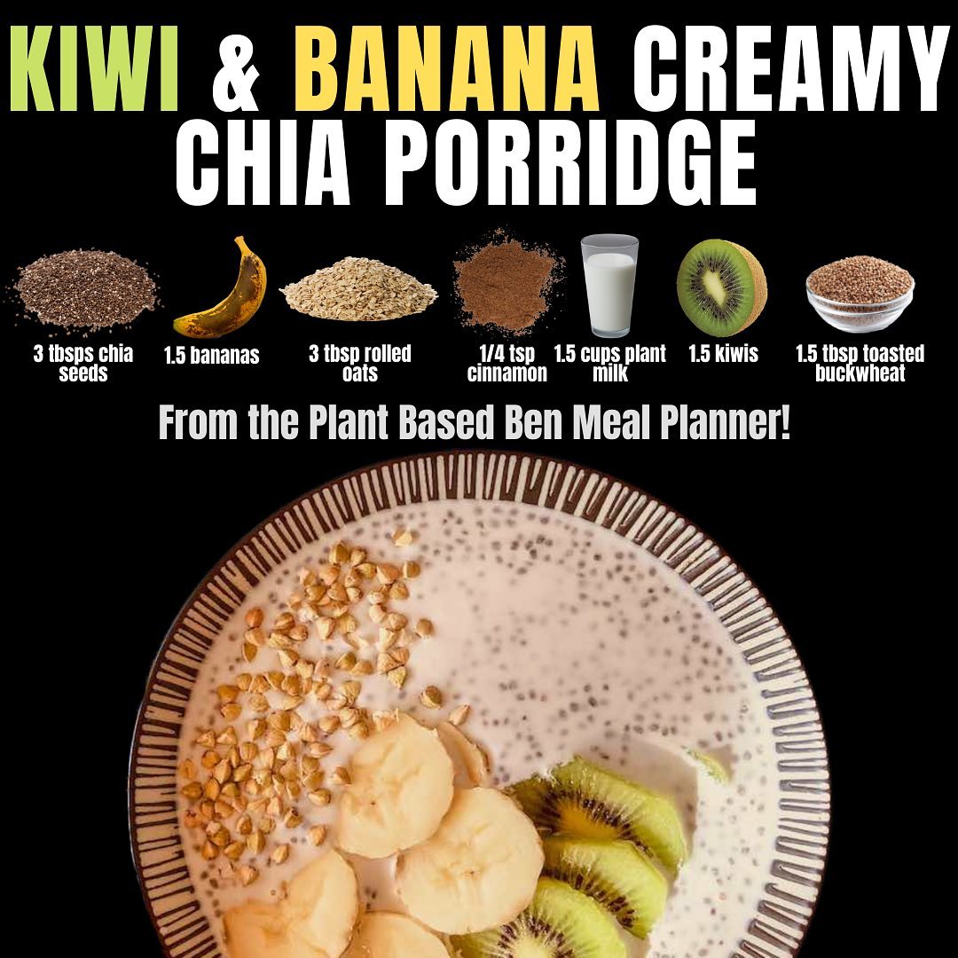 Overnight Oat Porridge with Banana and Kiwi