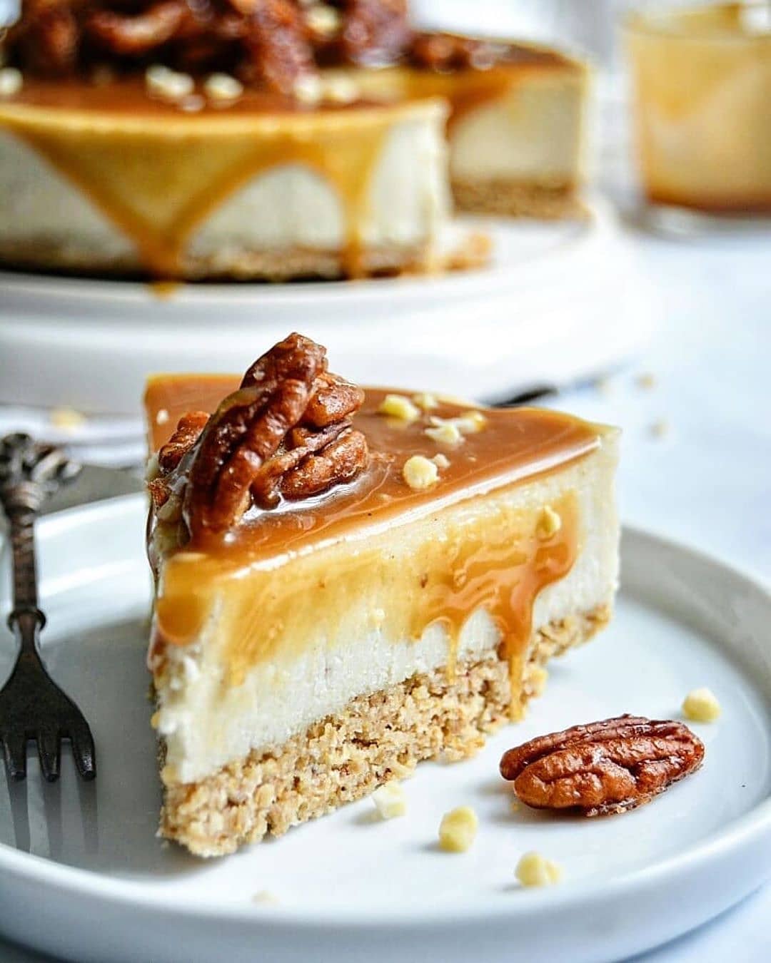 Vegan Gluten Free Cognac and Caramel Coconut Cheesecake