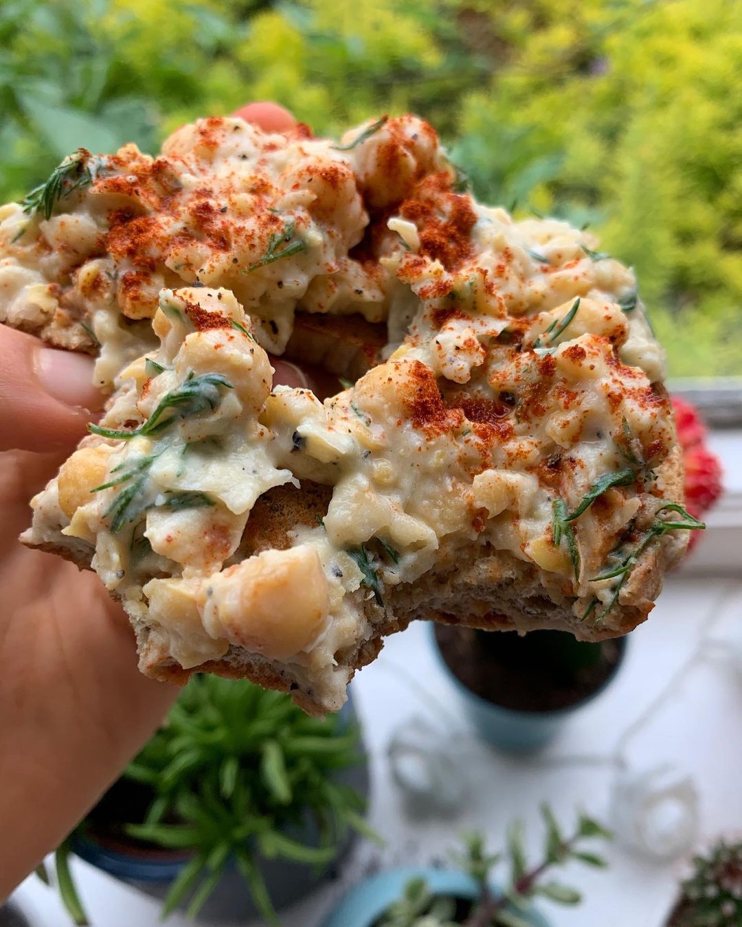 Vegan Chickpea Tuna Bagel Sandwich