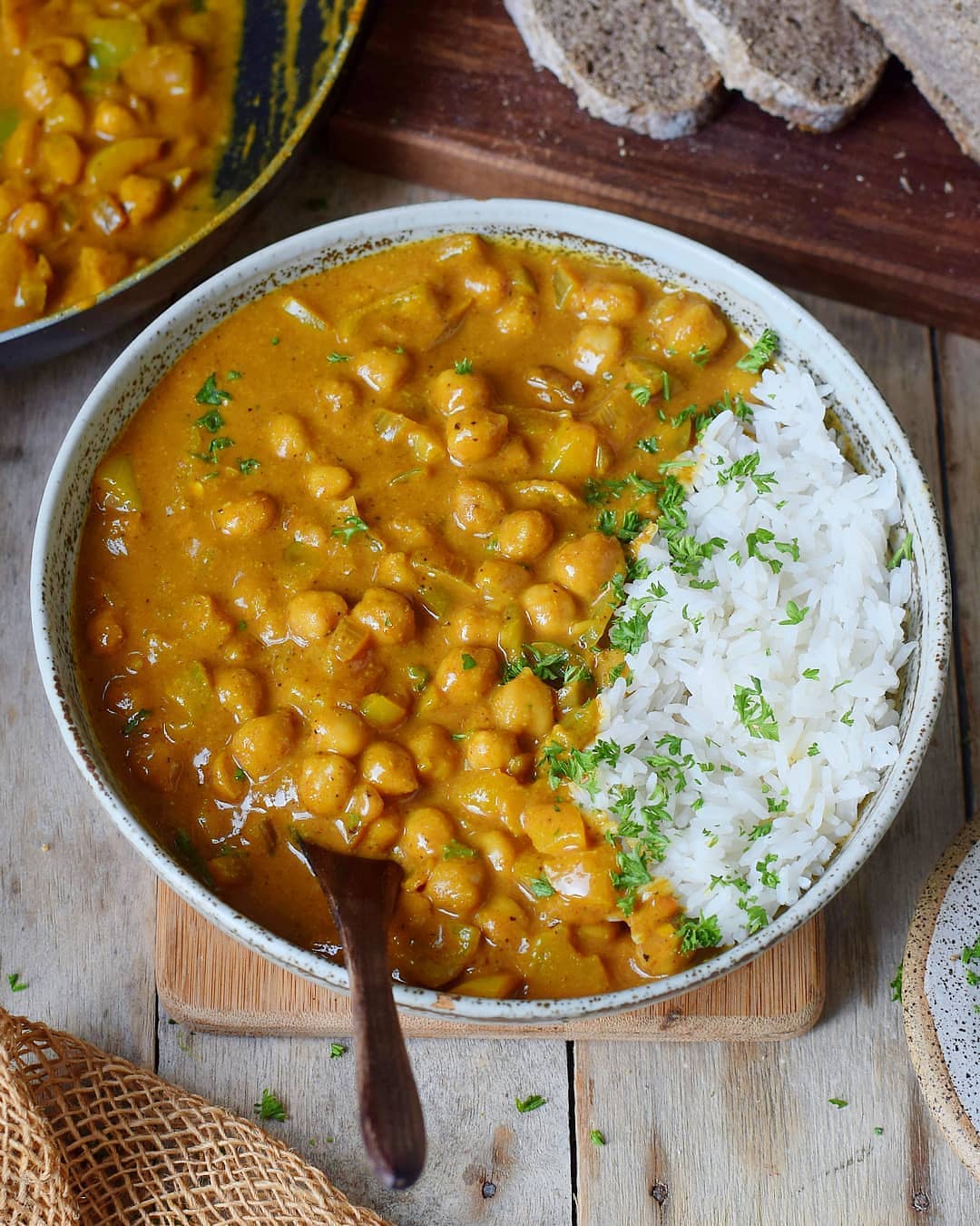 Chickpea Curry with Eggplant and Spices