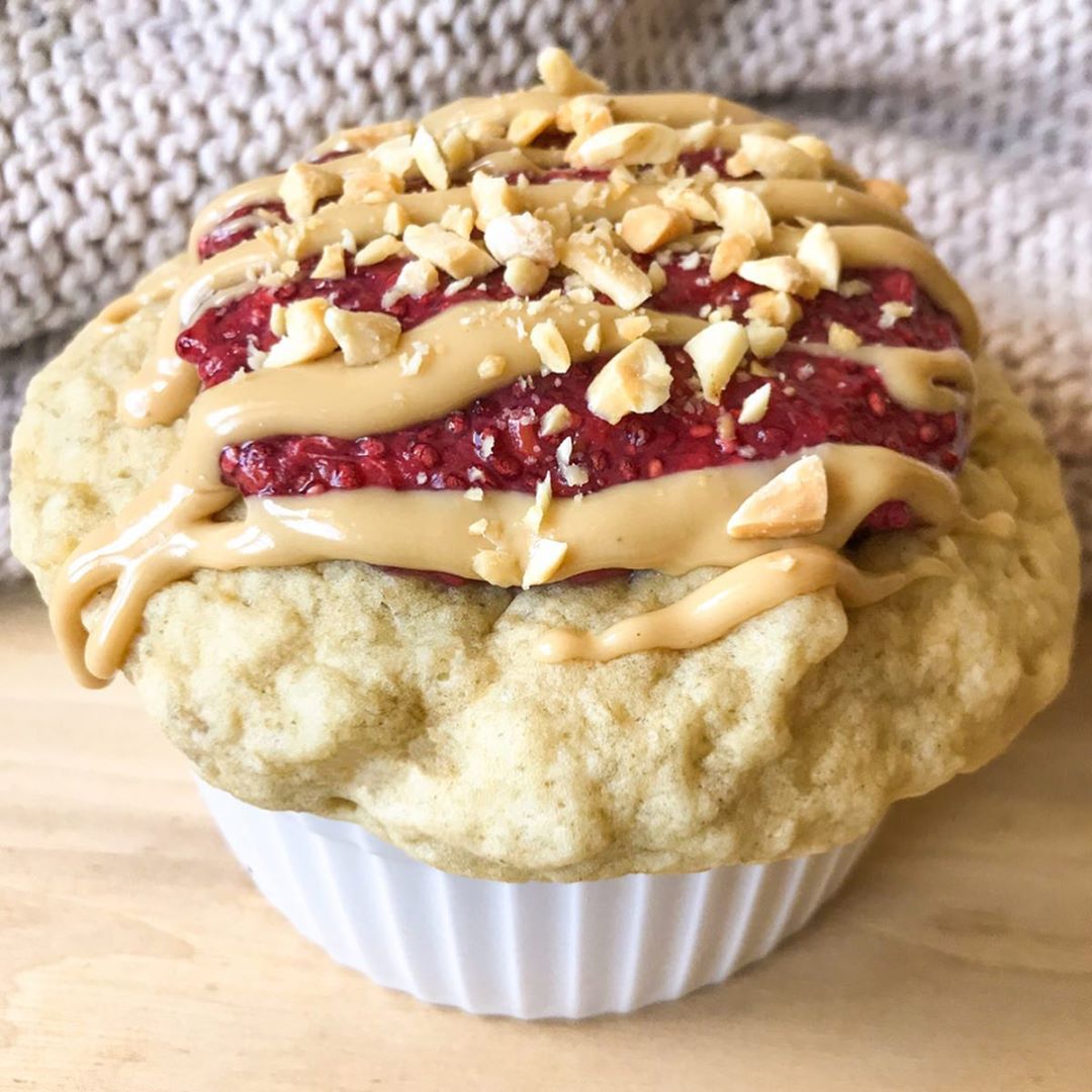 Peanut Butter and Jelly Microwave Muffin