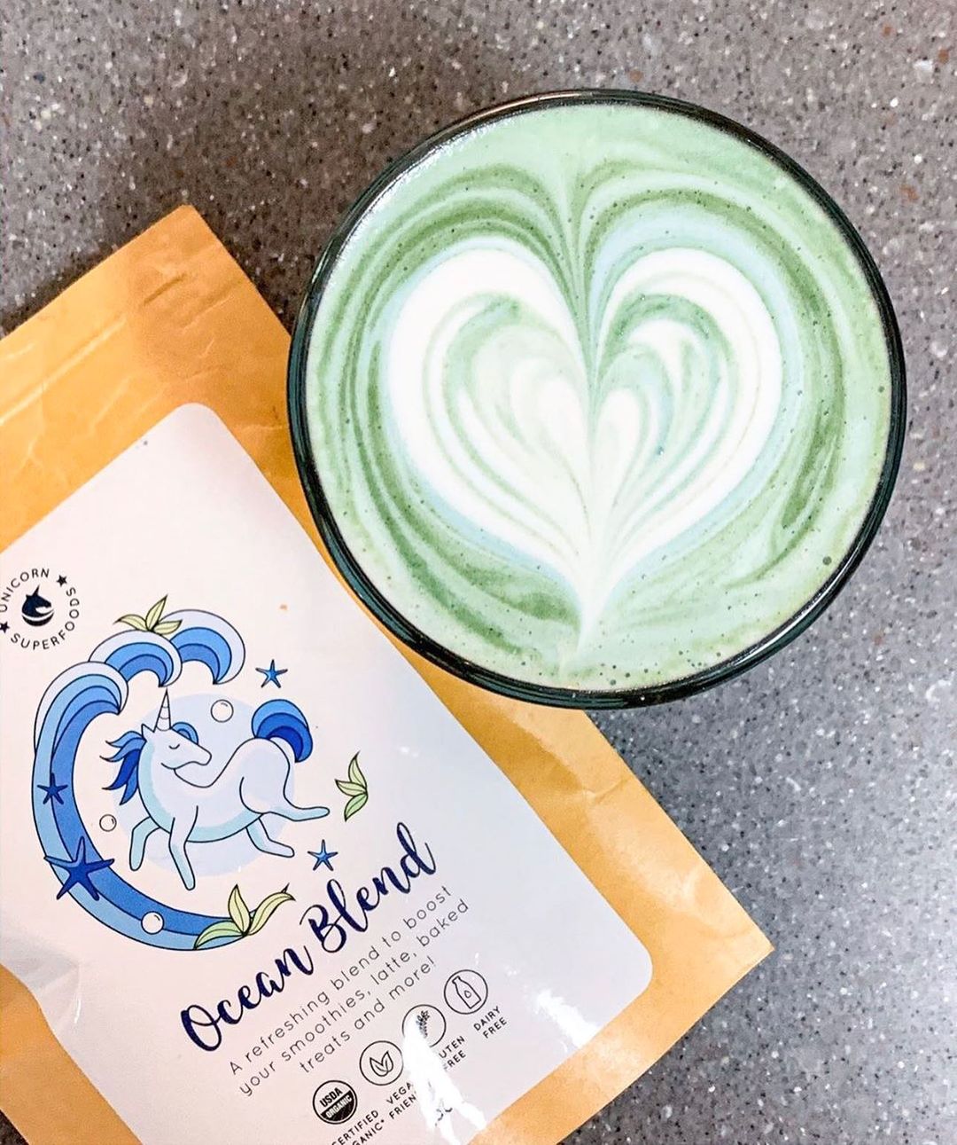 Ocean Matcha Latte with Special Blend
