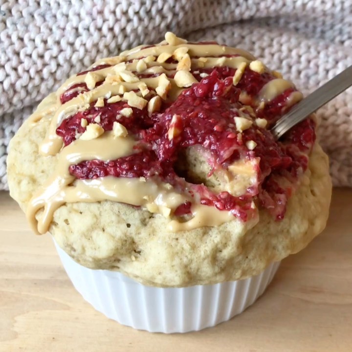 Peanut Butter and Jelly Microwave Muffin