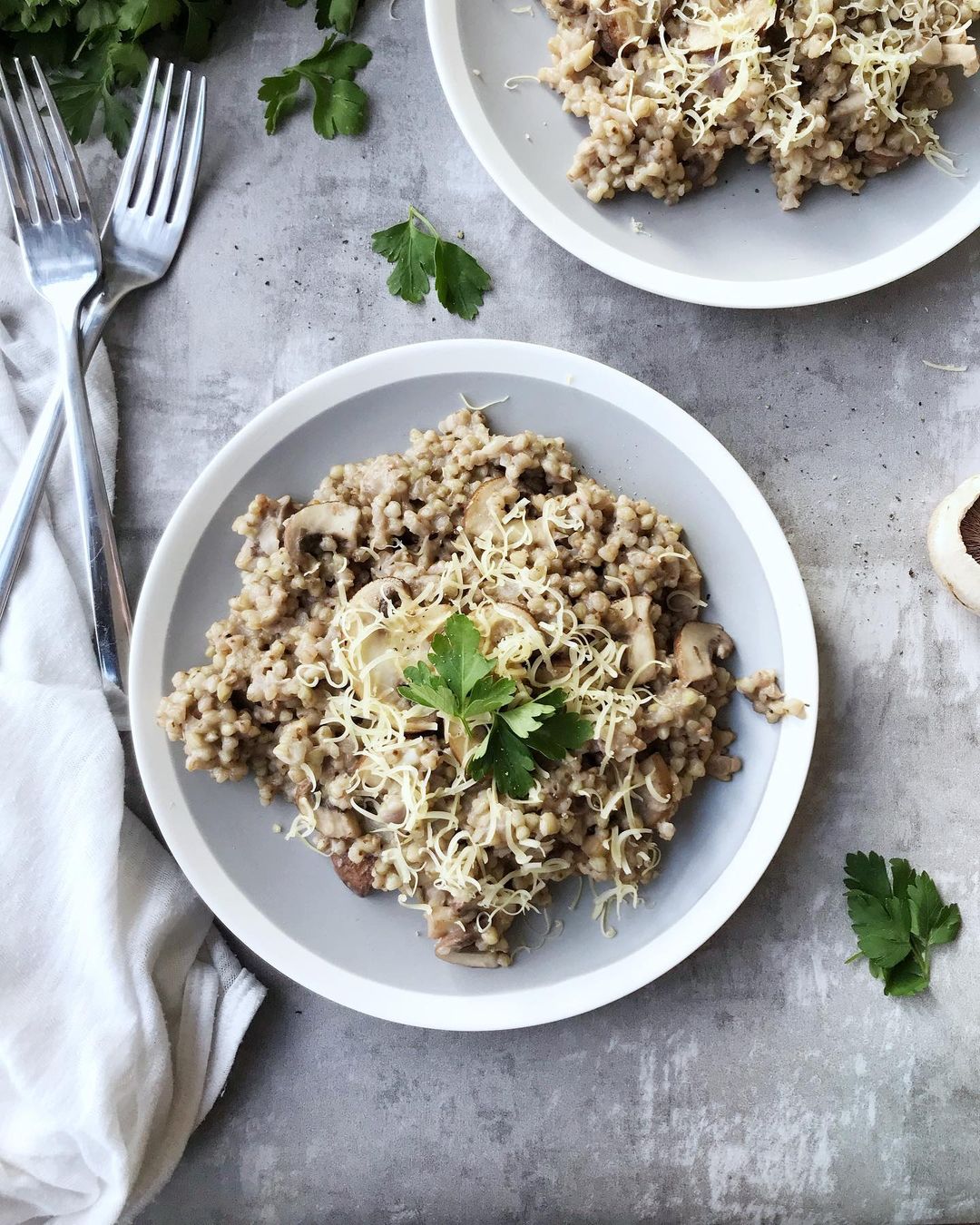 Healthy Vegan Buckwheat Mushroom Risotto