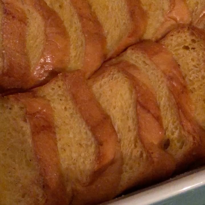 Brioche Pudding with Ice Cream