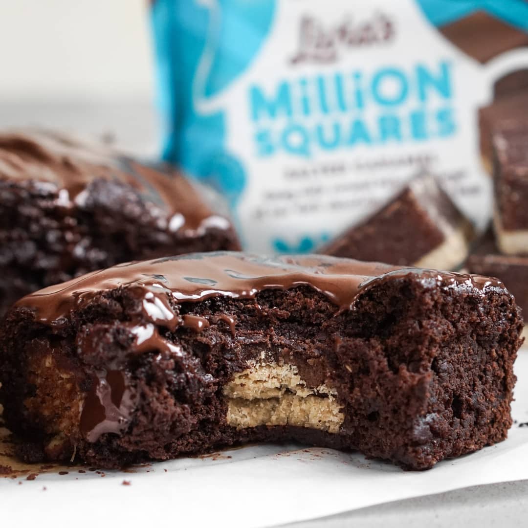 Healthy Brownies with Salted Caramel Bars