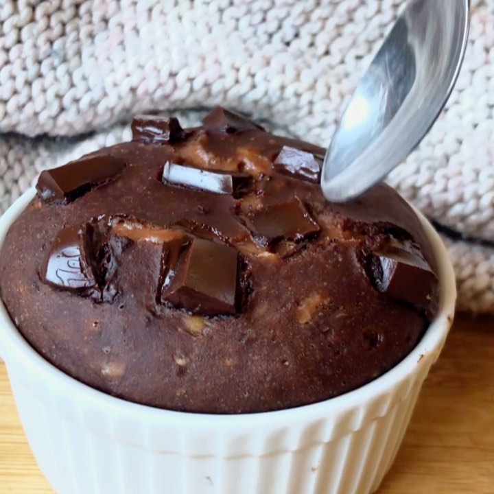 Peanut Butter Chocolate Lava Baked Oats